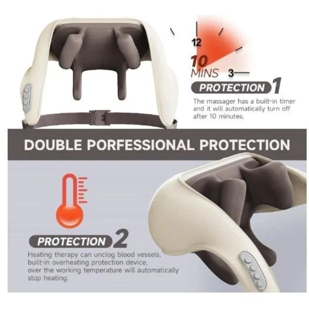 Neck Massager for Pain Relief Deep Tissue | 5D Kneading Massage Pillow with Heat - Picture 2 of 7